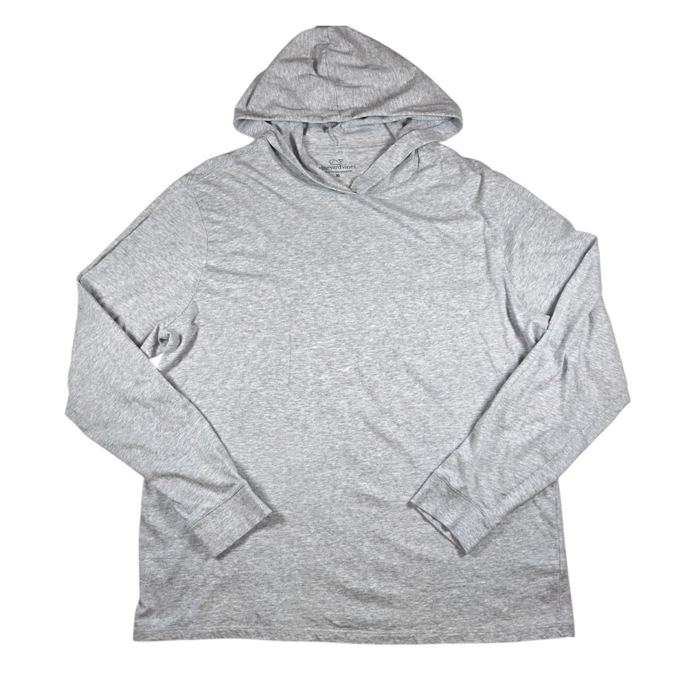 Vineyard Vines Heather Gray Hooded L/S 100% Cotton Long Sleeve Shirt Men's Sz XL
